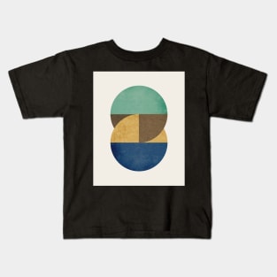 Circle Color Pieces Abstract Geometric Kids T-Shirt